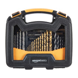Amazon Basics Drill & Driver Multi Bit Set, Alloy Steel Drill Bits for Metal, Wood, Plastic, Masonry, with Storage Case, 100-Piece