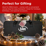 Kaluns Grilling Accessories, Dad Gifts for Christmas Grilling Gifts, Heavy Duty Stainless Steel Grill Set BBQ Grill Accessories for Outdoor Grill with Meat Thermometer, Case and Apron