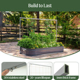 Vego Garden 8.0ft Long Tomato Metal Frame Trellis, Garden Trellis for Climbing Plants Like Cucumber Beans Tomatoes & Vines, (Garden Beds Not Included)
