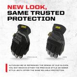Mechanix Wear FastFit Work Gloves - Anti-Slip & Abrasion Resistant Heavy Duty Gloves - Touchscreen Compatible - Vibration Damping - Multipurpose Use - Large - Black