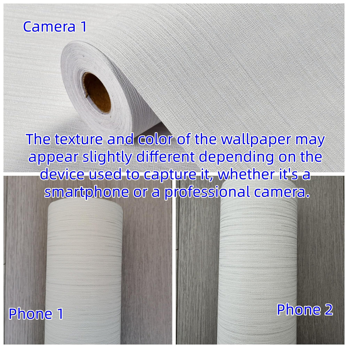 Haimin Grasscloth Textured Wallpaper 24in X 393in Fabric Contact Paper White Wall Paper Linen Peel and Stick Self-Adhesive Thick Vinyl Embossed Film Wallpaper (White)