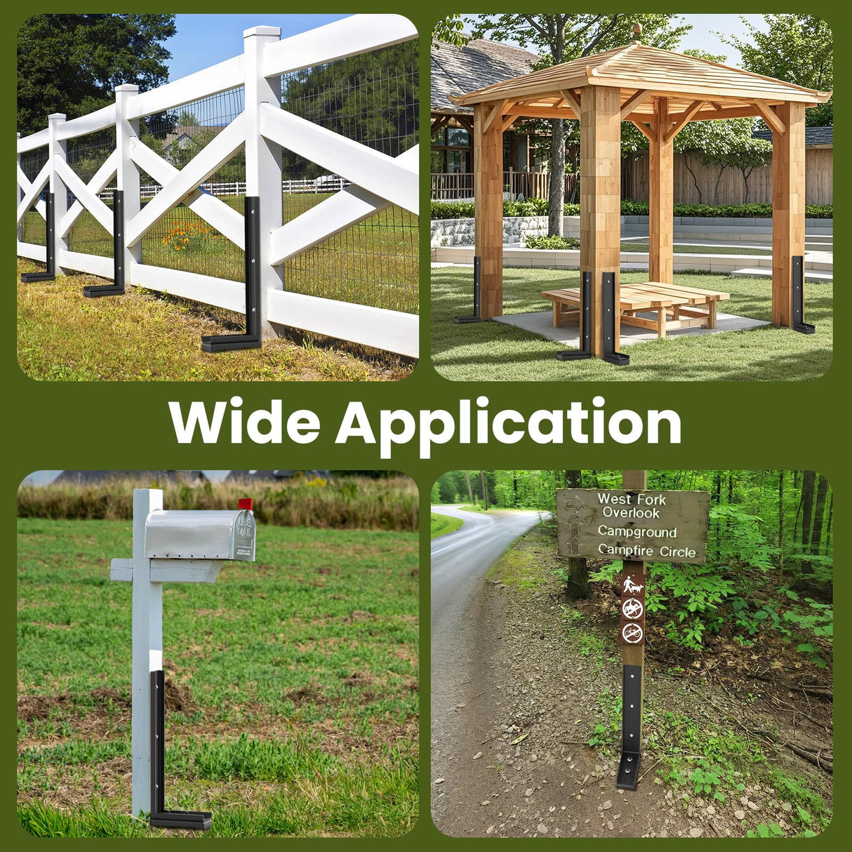 Housolution Fence Post Repair Kit,Separated Fence Post Anchor,1 Pack