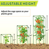 SORANGEUN 3 Pack Square Tomato Cages for Garden - 42 Inch Heavy Duty Tomato Plant Support Stakes, Sturdy Metal Core with Rust-Resistant Coating, Tomato Trellis for Raised Beds