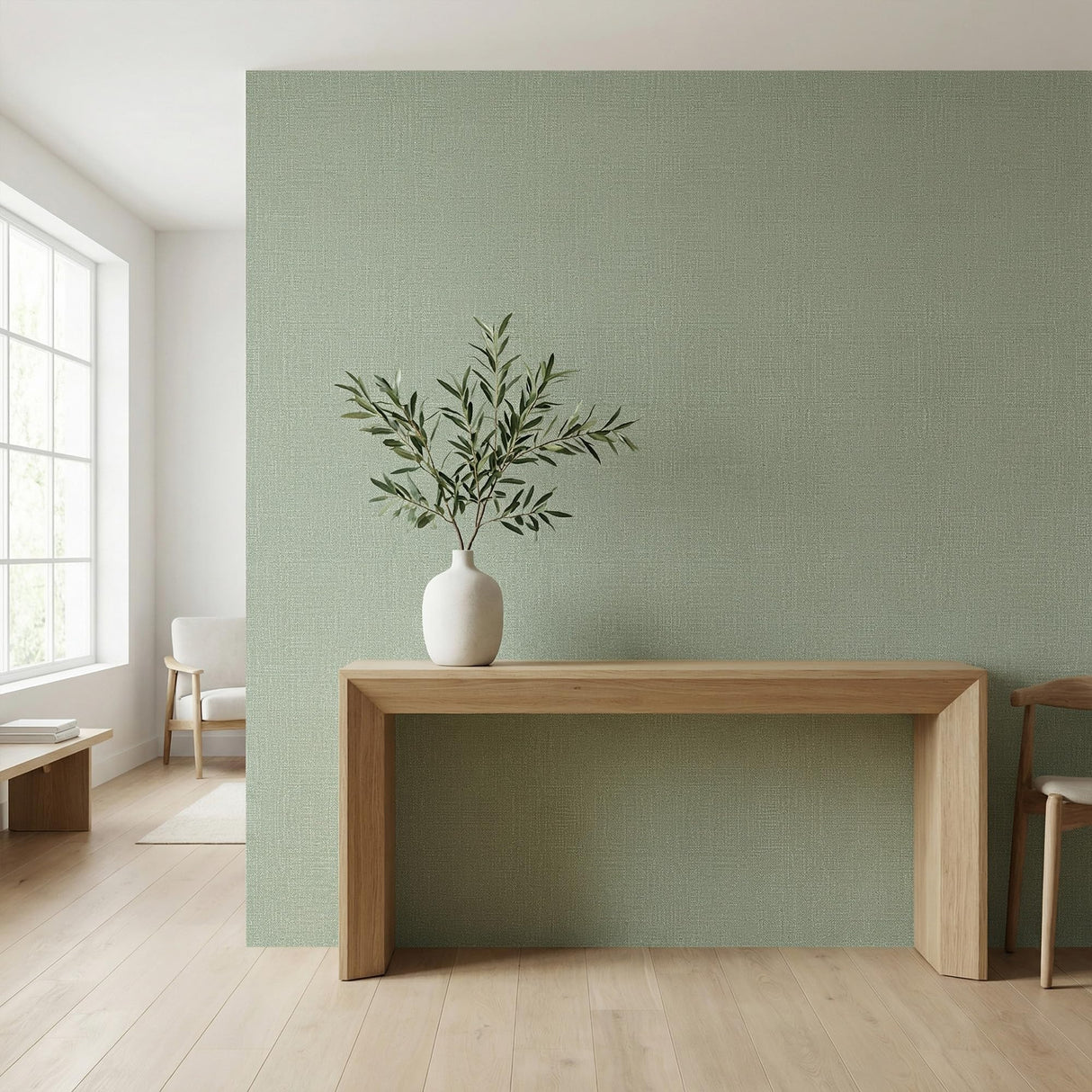 WADILE Grasscloth Peel and Stick Wallpaper 23.6in x 118in, Textured Contact Paper for Cabinets, Faux Linen Wall Paper Pull and Stick, Fabric Vinyl Wallpaper Self Adhesive Light Green
