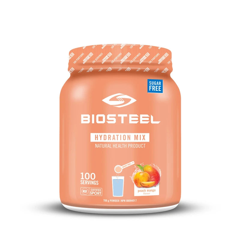 BioSteel Hydration Mix, Great Tasting Hydration with Zero Sugar, and No Artificial Flavours or Preservatives, Peach Mango Flavour, 100 Servings per Tub