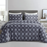 Elegant Comfort Luxuriously Soft 4-Piece Holiday Velvet Plush Flannel Sheet Set - Premium Quality - Cozy Warm, Christmas Fuzzy Velvet Flannel Fleece Deep Pocket Sheet Set - Queen, Gray Snowflake