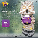 Owlsome Solar Tiger Owl with Flashing Eyes, Rotating Head, Hoot Sound, Motion Detector and Silent Mode, Plastic Owl Garden Sculpture, Garden Decoration