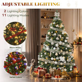 YITAHOME 6ft Pre-Lit Green Artificial Hinged Christmas Tree with Remote