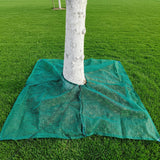 16.5×16.5FT HDPE Square Olive Harvest Net with Center Drawstring Opening,Heavy Duty Reusable Collection Net with Hoop and Loop Side & 4 Ground Stakes for Yard and Orchard