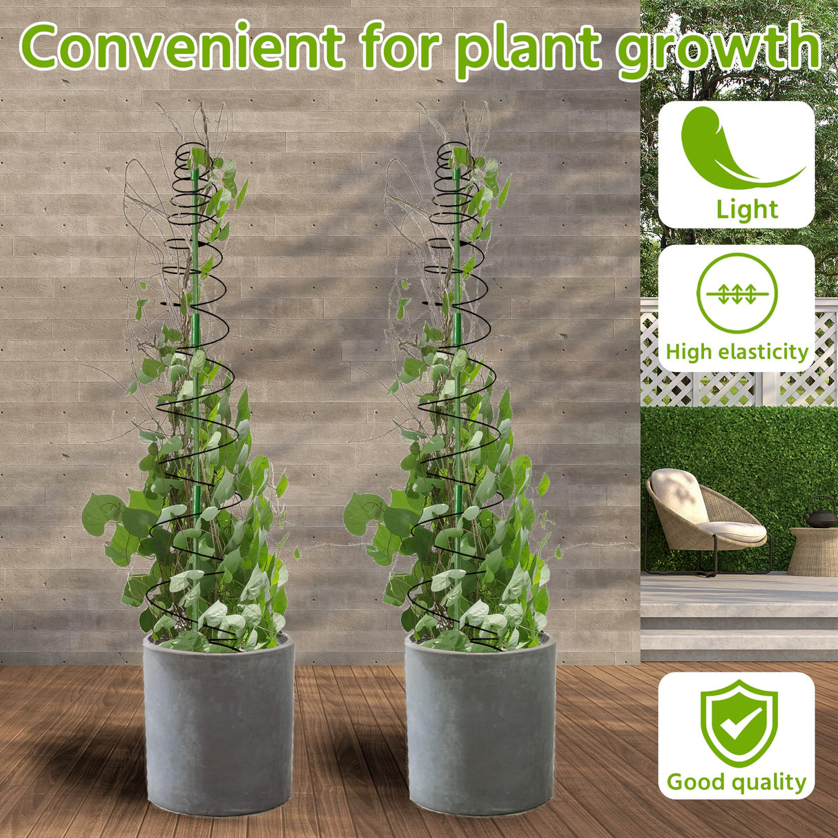 3 Pack 53.6" Spiral Plant Support Stakes, Adjustable Metal Pea Trellis for Climbing Plants, Garden Support Rings with 9 Extension Rods & 9 Ground Stakes for Potted Plants, Vegetables, Flowers,Peas