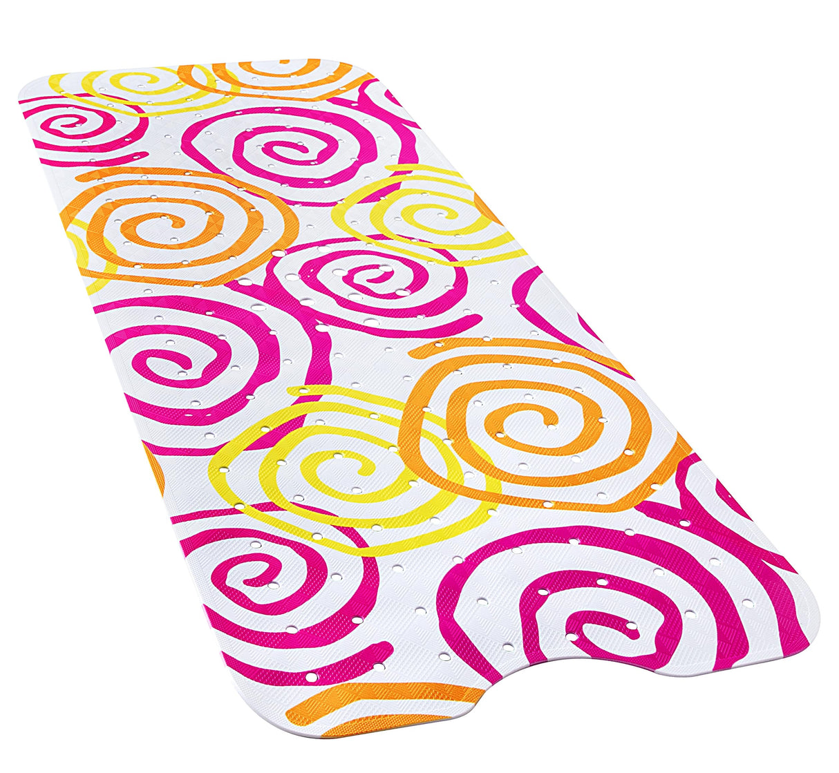 YINENN Bath and Shower Safety Mats 40x16 inch, Non Slip with Suction Cups for Bathroom Stall and Tub Floor, Extra Large and Machine Washable, Drain Holes Keep Bathtub Clean, Colored Circles