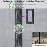 Upgraded Magnetic Screen Door Thicker 250g/㎡ Reinforced Mesh,36 Longer Magnets,Door Screen Magnetic Closure for Single Door,Retractable Mosquito Net for Door,Fit Doors to 38x82 Inch,Black