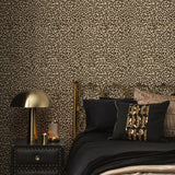 JiffDiff Leopard Print Peel and Stick Wallpaper, Waterproof Removable Self Adhesive Textured Wall Paper, Yellow Unique Funky Cheetah Contact Paper for Bedroom and Bathroom 120"X17.3"(14.4 sq. ft)