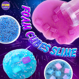 Toy Galaxy Slime Kit for Boys Girls 10-12, FunKidz Ultimate Metallic Slime Making Kit for Kids Ages 8-12 DIY Glow Galactic Globe Shape Fun Slime Gifts