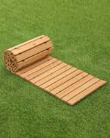 VEVOR Wooden Garden Pathway, 8 ft L x 17 in W, Non-Slip Straight Garden Walkway, Roll Out Cedar Outdoor Walkway Path with Wire Rope Connection, Decorative Garden Paver for Backyard Wedding Party