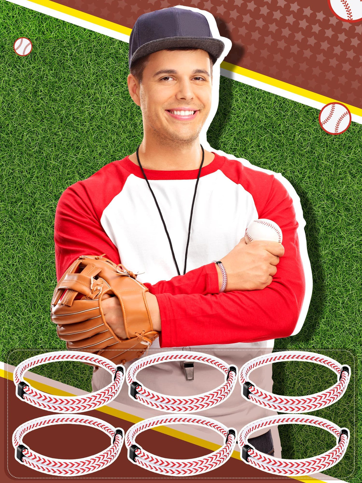 Liliaafar 12 Pcs Baseball Gifts Rope Bracelets