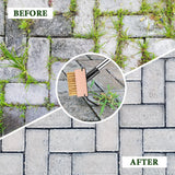 MUDEREK Crack Weeder Tool - Weed Puller Tool with 2 Heads and Scraping Hook, Paver Weeding Moss Remover Brush with Adjustable Steel Handle for Cleaning Paving Joint Sidewalk Patio Stone Driveway Deck