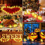 YiaMia Rechargeable Tea Lights with Remote, Flameless LED Candle with 24H Cycle Timer, Battery Operated Tea Lights for Votive, Weddings, Parties, Halloween, Christmas, Home Decoration (12)