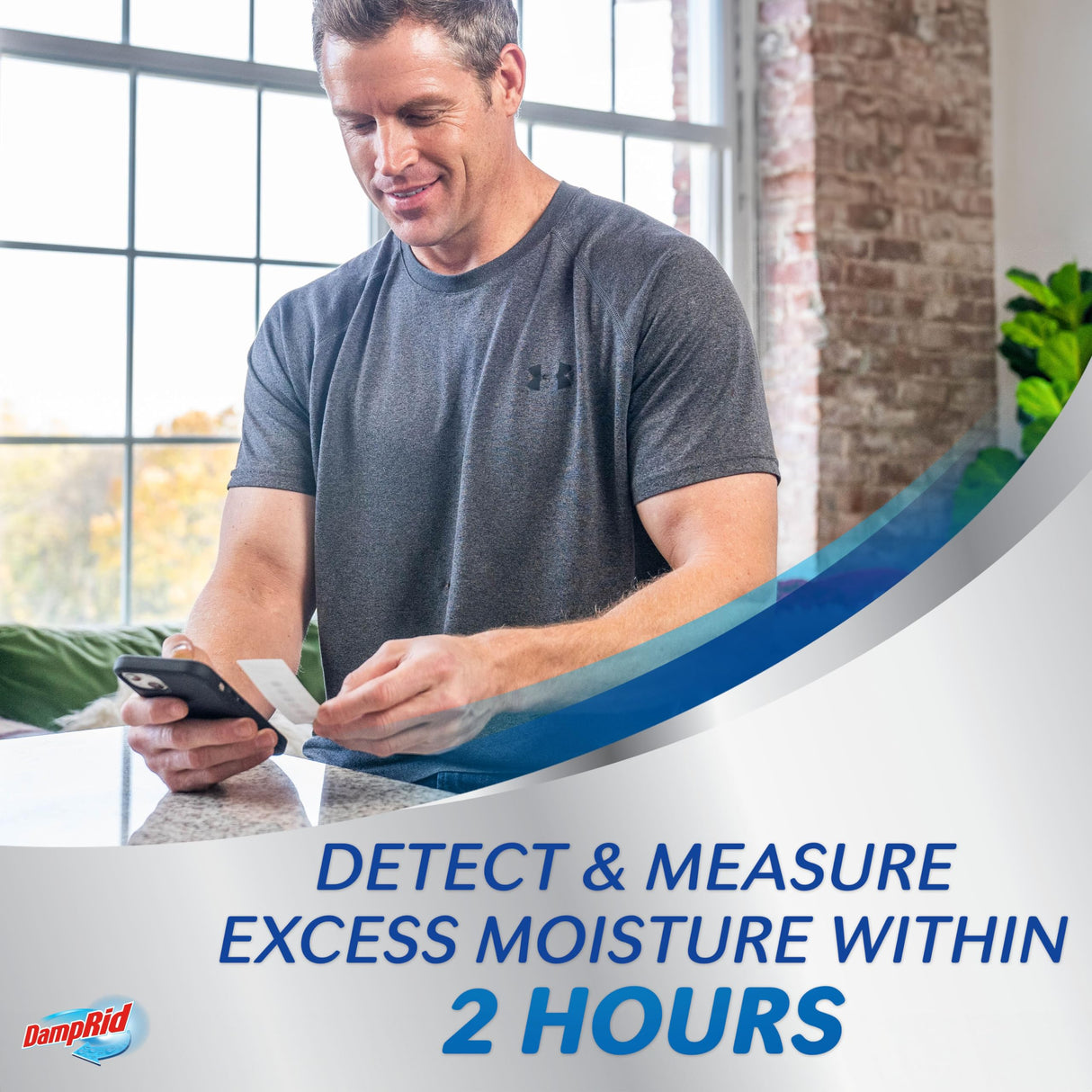 DampRid Hi-Capacity Moisture Absorber Bucket, Lavender Vanilla, 2 lb. 15.5 oz. & Moisture Detection Strip (2 Pack), Attracts & Traps Excess Moisture