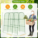 Cucumber Trellis, 50" X 47" U-Shape Garden Trellis for Climbing Plants Outdoor, Arch Trellis Cucumber for Raised Bed, Foldable Plant Support for Vine/Vegetable/Tomato/Zucchini/Pea