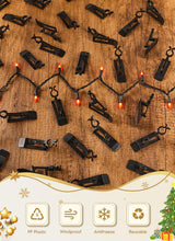 Universal Christmas Lights Shingle Clips, 100 Count All in One Gutter Clips, Shatterproof All Purpose for C7/E12, C9/E17, Mini String, Rope Lights, Christmas Decorations, Black