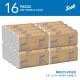 Scott Professional Universal Multifold Paper Towels, Bulk (01840), Absorbency Pockets, White, 9.2'x9.4' Towel, Compressed, Compact (250 Sheets/Pack, 16 Packs/Case, 4,000 Sheet Total)