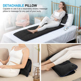 COMFIER Full Body Massage Mat,10 Vibrating Motors Massage Pad with APP Control and Movable Shiatsu Neck Massage Pillow, 4 Heating Pads for Neck,Shoulders,Back Massager, Black