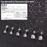 FASACCO 925 Sterling Silver Stud Earrings 18K White Gold Plated Screw Back Earrings for Women Girls Hypoallergenic Cubic Zirconia Earrings Studs 3MM 4MM 5MM Sparkling CZ Silver Over 36 Months Old