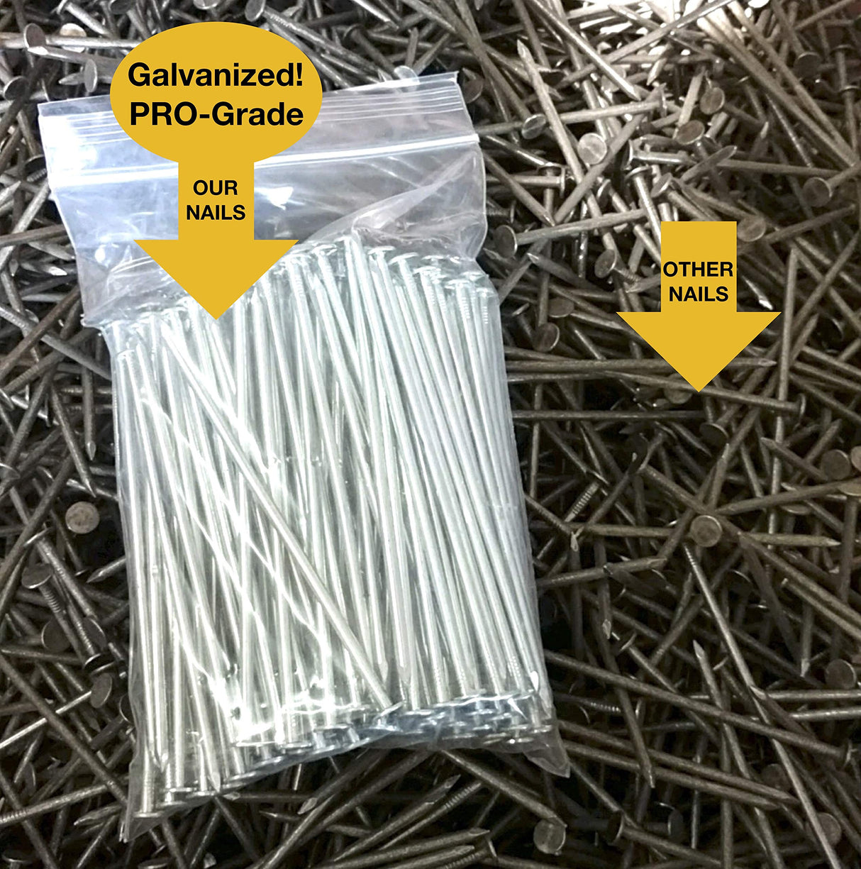USA Made (150 Pack) Synthetic Grass Landscape, 5.5" Turf Nails/Stakes, 5 lbs Galvanized Boxed Spikes for Securing Artificial Turf & No Dig Edging Products Approximately 150 Nails