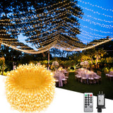 JIXXULVU 355FT 900LED Christmas Lights, Extra Long Outdoor String Lights Waterproof, Timer & Memory, 8 Modes Dimmable Plug in Fairy for Classroom Outside Tree Wedding Patry Warm White