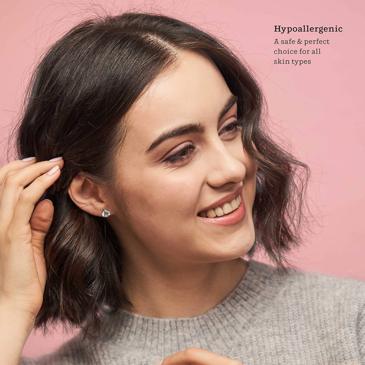 Kezef Sterling Silver Stud Earrings for Women & Men | 8mm Cubic Zirconia Earrings Studs 4-Prong Setting - 14K White Gold Premium CZ S925 Hypoallergenic