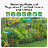 Garden Insect Netting Pest Barrier: 10'x25' Bug Netting for Garden Protection Mosquito Net Fine Mesh Cicada Tree Net Greenhouse Row Cover for Crops Plants Vegetables Flowers Fruits Silver