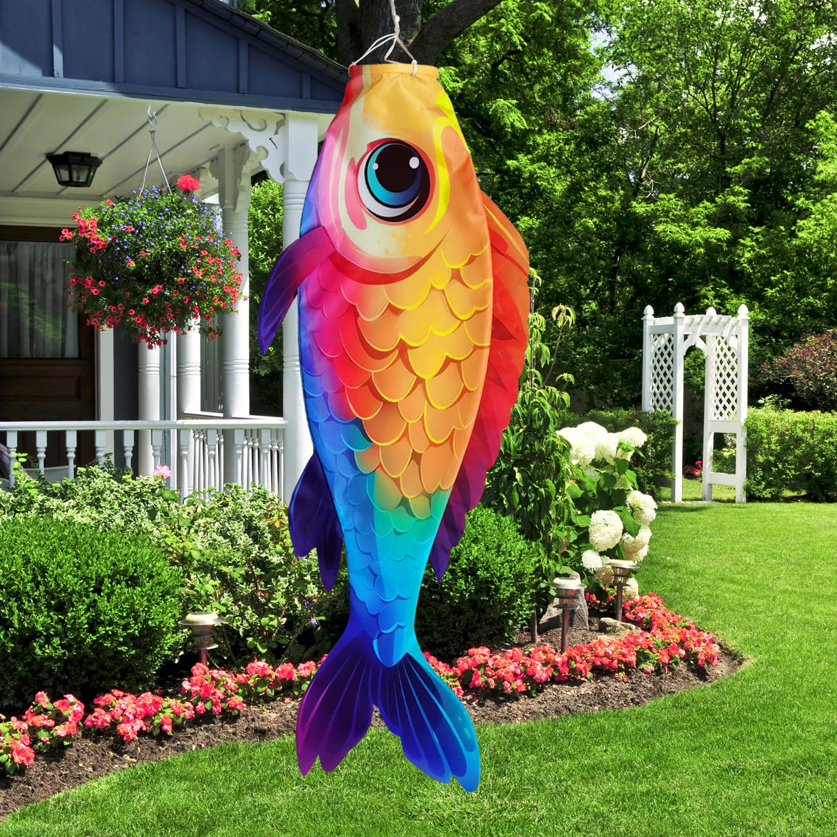 YMYIELD Fish Windsock 40 Inch Durable Outdoor Hanging Decoration | for Yard Garden Patio Deck Boat Dock and More