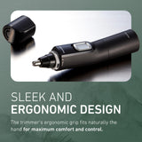 Panasonic Ear and Nose Hair Trimmer for Men with Vacuum Cleaning System, Powerful Motor and Dual-Edge Blades for Smoother Cutting, Wet/Dry – ER-GN70-K (Black)