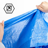 CARTMAN Finished Size 10x20 Feet Blue Poly Tarp 5 Mil Thick, Multipurpose Protective Cover for Camping, Tent, Boat, RV, Car