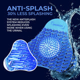 Urinal Screen Deodorizer 24 Pack - Urinal Cakes Fresh 3D Wave Anti-Splash Odor Protection Mats for Toilets in Bathroom Office Stadiums Schools - Includes Free Gloves, 8pcs Blue, Yellow, Orange
