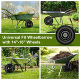 Pontuss Upgraded 16" Flat Free Wheelbarrow Wheels and Tires