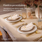 50-Pack Disposable Linen-Feel Red Napkins, 12" x 17" Cloth-Like Paper Dinner Napkins For Christmas, Wedding, Holiday, Bathroom, Party Or Event