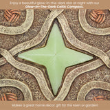 Bits and Pieces - Glow in the Dark Celtic Compass Garden Stone - Irish Garden Decor Yard Art Accent - 10" x 10" Round Durable Polyresin Stepping Pavers for Landscaping and Outdoor Pathways