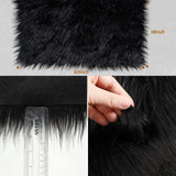 Tatuo 60 x 18 Inch Black Faux Fur Fabric Halloween Fluffy Fuzzy Craft Fake Fur Cuts Shaggy Synthetic Plush Patch Sewing DIY Winter Christmas Costume Gnome Beard Miniature Dolls Rugs Mats Gift