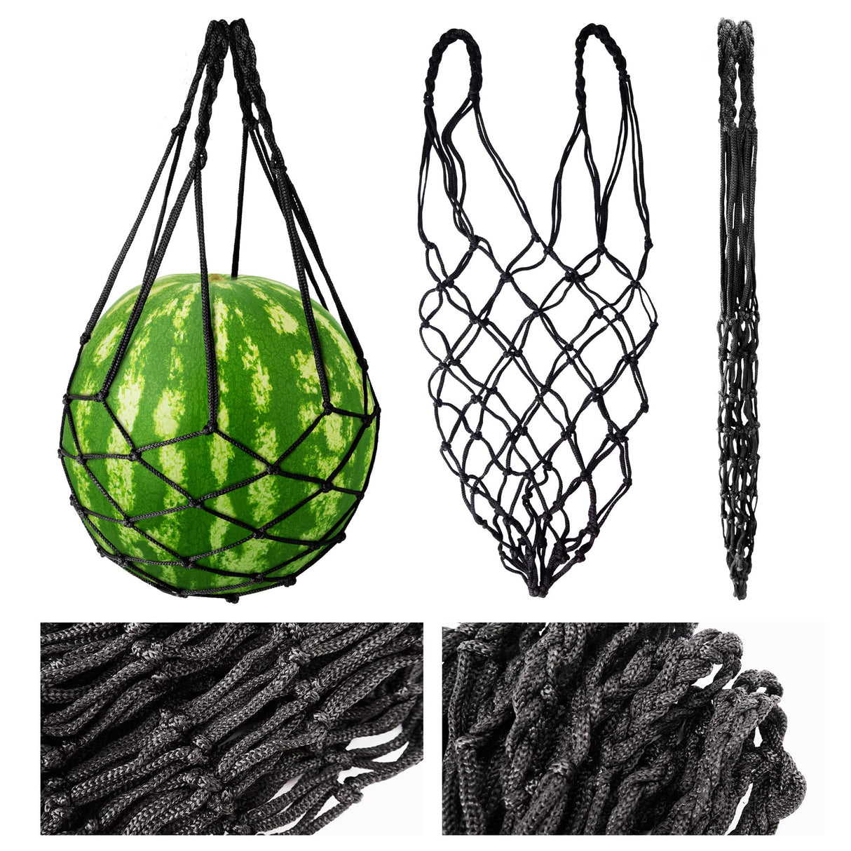 Pack 10 Melon Hammock Watermelon Nets,Melon Hammock for Trellis Heavy Duty Watermelon Nets,Perfect for Growing Cantaloupe Black