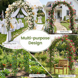 Giantex 86'' Metal Garden Arch, Outdoor Arbor Trellis with 8 Ground Stakes