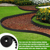 Chapou 6'' x 100' Landscape Edging Kit Plastic Garden Edging Border Coil No Dig Include 90 Anchoring Spikes for Lawn Garden Grass Yard Home School, Black