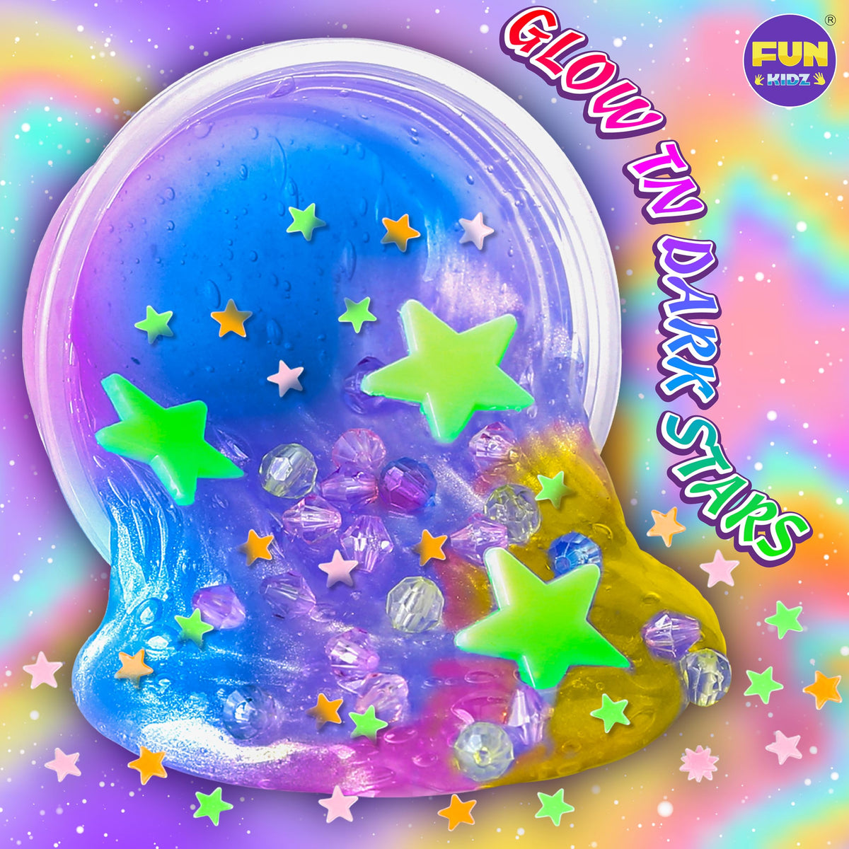 Toy Galaxy Slime Kit for Boys Girls 10-12, FunKidz Ultimate Metallic Slime Making Kit for Kids Ages 8-12 DIY Glow Galactic Globe Shape Fun Slime Gifts