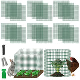 Plant Protectors from Animals - DIY Reusable Plant Cages for Outdoor Plants, Square Mesh Plant Covers Kits, 12"x12" Panels (6/18/30 Pcs) (18, Dark Green)