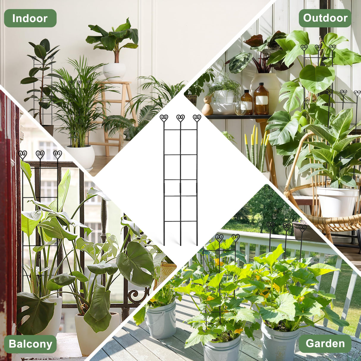 Coomin 32in Monstera Plant Support Trellis for Indoor Plants, 2P