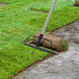 BARAYSTUS 15 Inch Wide Bow Rake, 16 Steel Tines Metal Head Rake Tool with Stainless Steel Handle, Adjustable Long Handle Garden Rake for Loosening Soil Leveling Mulch Gathering Lawns Leaves
