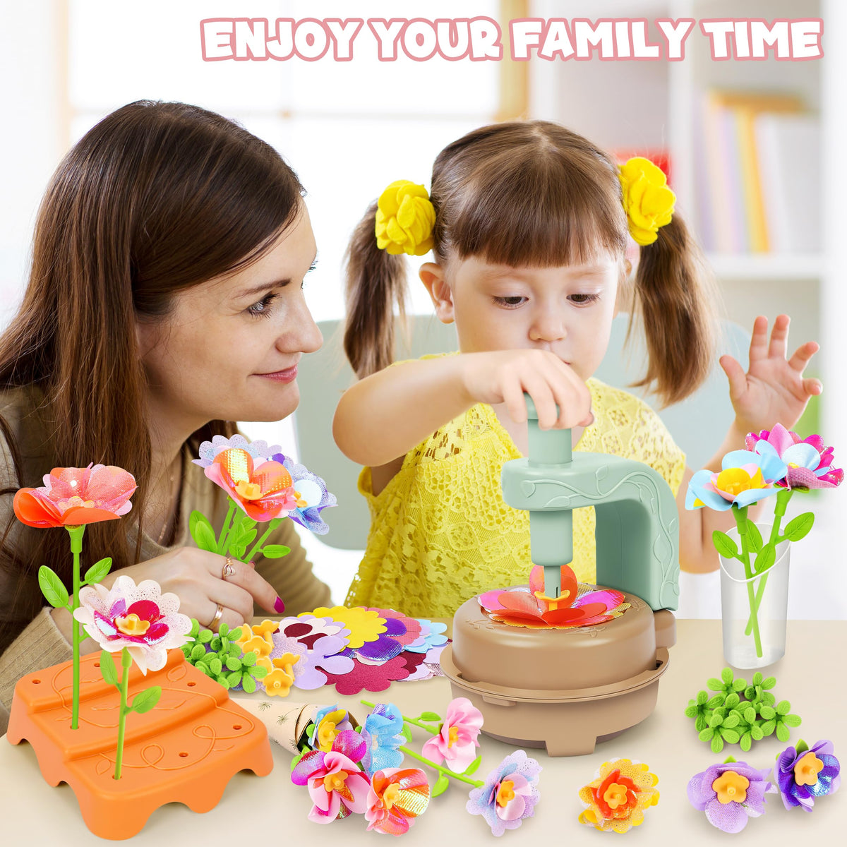 DIY Fabric Flower Bouquet Craft Kit, Educational Toy Gift Girls Toddlers 4+