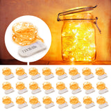 MUMUXI 24 Pack 7.2ft Fairy Lights Battery Operated String Lights, 20 Mini Battery Powered LEDs for Centerpiece Table Decorations, Wedding Party Bedroom Mason Jar Christmas, Warm White