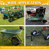 4.80/4.00-8 Wheelbarrow Tire Flat Free, 16'' Tire and Wheel 330LB Load Capacity, with 5/8" & 3/4" Bearings, 3''-4''-6''-7'' Adjustable Hub for Garden Cart, Hand Truck, Trolley, Wagon, 2 Pack